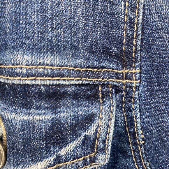 ARTICLES OF SOCIETY Jacket Womens M Trucker Jean Denim Cropped Button Front Blue - Picture 6 of 16